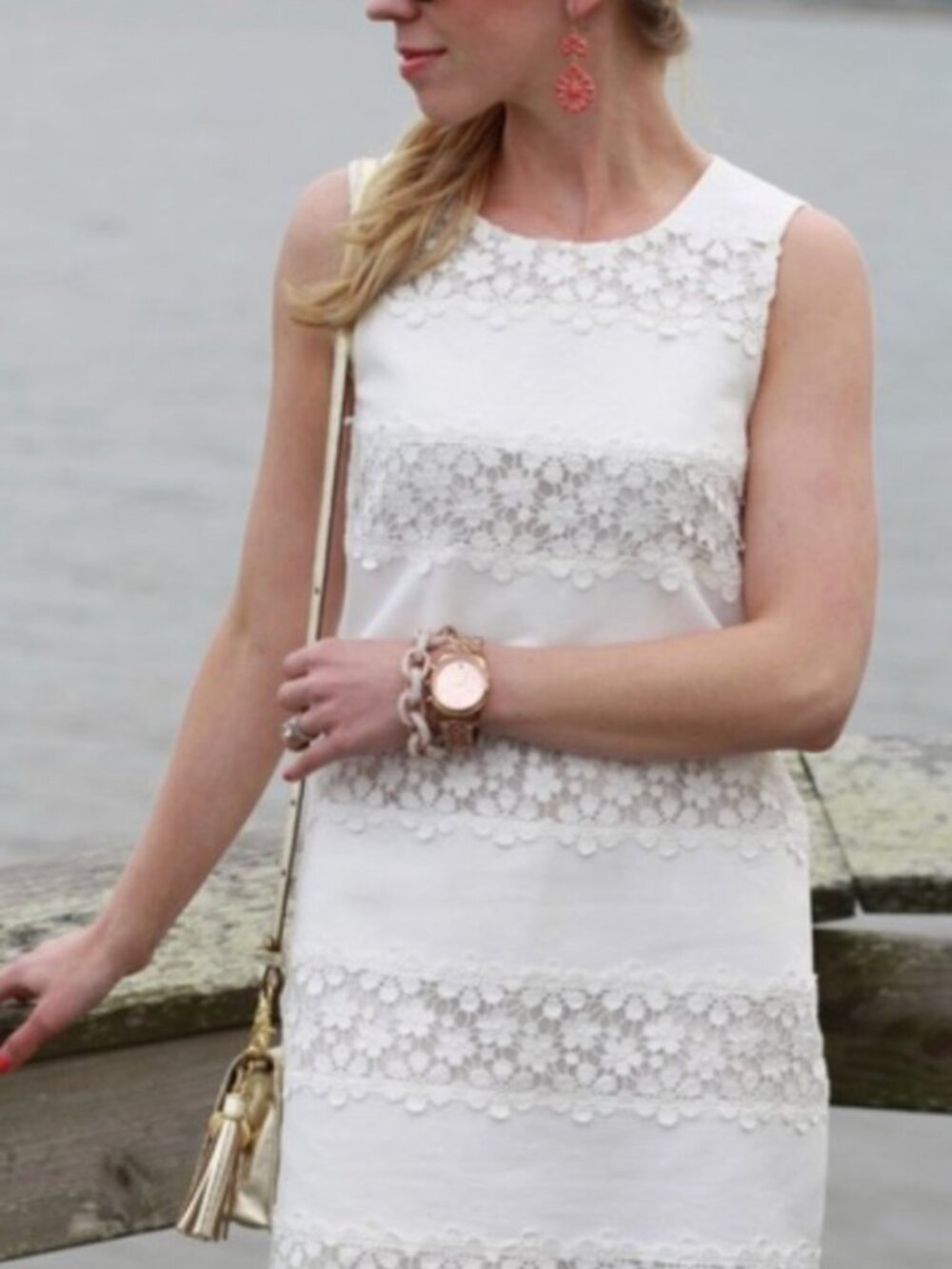 J. Crew white lace cocktail dress